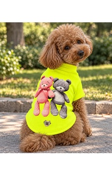 Miniş Neon Sarı Teddy Buddy Esnek Küçük Irk Köpek T-shirtü-21637 Miniş Neon Sarı Teddy Buddy Esnek Küçük Irk Köpek T-shirtü-21637