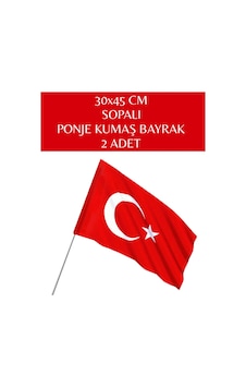 30x45 Cm Sopalı Ponje Kumaş Bayrak 2 Adet 30x45 Cm Sopalı Ponje Kumaş Bayrak 2 Adet