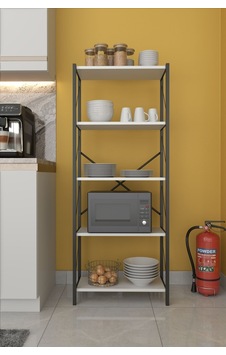 Çok Amaçlı 5 Raflı Mutfak Dolabı Mikrodalga Fırın Rafı Malzeme Dolabı 180 Cm Beyaz Çok Amaçlı 5 Raflı Mutfak Dolabı Mikrodalga Fırın Rafı Malzeme Dolabı 180 Cm Beyaz
