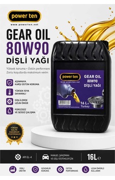 Power Ten Gear Oıl 80W90 Dişli Yağı 16 L Power Ten Gear Oıl 80W90 Dişli Yağı 16 L