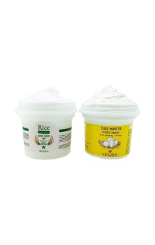 2'li Set Egg White Pore Gözenek Maske 125g Rice Mask Peeling Maske 100g