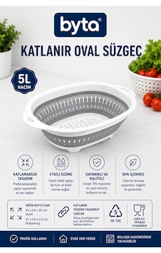 Katlanır Oval Süzgeç 31x24x10 Cm Çok Amaçlı Meyve Sebze Yıkama Ve Makarna Süzme Sepeti Diğer Katlanır Oval Süzgeç 31x24x10 Cm Çok Amaçlı Meyve Sebze Yıkama Ve Makarna Süzme Sepeti Diğer