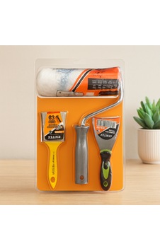 3 Parça Boyacı Seti - Spatula, Kestirme Fırça, 20 Cm Boya Rulo 3 Parça Boyacı Seti - Spatula, Kestirme Fırça, 20 Cm Boya Rulo