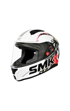 Smk Gl124 Bionic Splash Kapalı Çocuk KaskIı Beyaz - Siyah