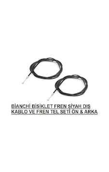 Bianchi Bisiklet Fren Dış Kablo Ve Fren Tel Seti Ön ve Arka Siyah Siyah - Gri