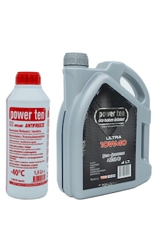 Power Ten 10W-40 Motor Yağı 4 L + Kırmızı Antifriz 1.5 L Power Ten 10W-40 Motor Yağı 4 L + Kırmızı Antifriz 1.5 L