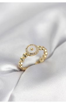 Buğz Gold Renk Sedefli Yıldız Model Zirkon Taşlı Kadın Yüzük Diğer 36437392 Buğz Gold Renk Sedefli Yıldız Model Zirkon Taşlı Kadın Yüzük Diğer 36437392