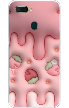 Oppo A5s-ax7-a12 Uyumlu Çilekli Pasta Baskılı Silikon Kılıf Renkli Oppo A5s-ax7-a12 Uyumlu Çilekli Pasta Baskılı Silikon Kılıf Renkli