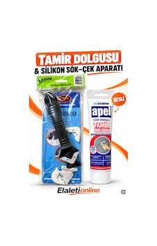 Apel Tamir Dolgusu + Silikon Çekme Kazıma Aparatı Yedekli - 930379892 Apel Tamir Dolgusu + Silikon Çekme Kazıma Aparatı Yedekli - 930379892