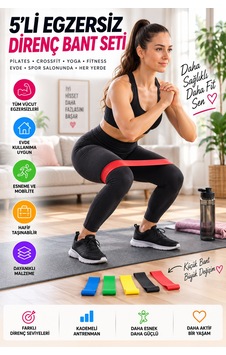 5'li Egzersiz Direnç Bandı Seti Pilates Fitness Yoga Spor Lastiği Evde Antrenman & Egzersiz Ekipmanı Çok Renkli 5'li Egzersiz Direnç Bandı Seti Pilates Fitness Yoga Spor Lastiği Evde Antrenman & Egzersiz Ekipmanı Çok Renkli