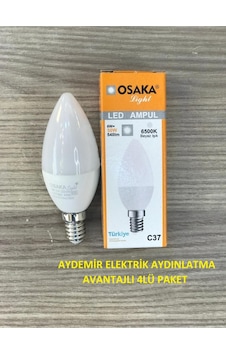 Osaka 6W E14 Mum Avize Ampulu 4Lü Paket Gün Işığı Osaka 6W E14 Mum Avize Ampulu 4Lü Paket Gün Işığı