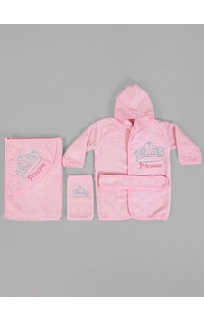 %100 Pamuk Yenidoğan Bebek Çocuk Bornoz Havlu Takımı Set Sb 686 Pembe - Beyaz %100 Pamuk Yenidoğan Bebek Çocuk Bornoz Havlu Takımı Set Sb 686 Pembe - Beyaz