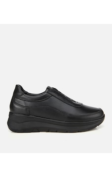 Hotiç Kadın Deri Siyah Lastik Detaylı Dolgu Topuklu Günlük Loafer Hotiç Kadın Deri Siyah Lastik Detaylı Dolgu Topuklu Günlük Loafer
