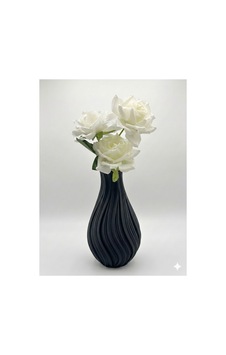 Modern Spiral Tasarım 3d Baskı Dekoratif Vazo 21 Cm Siyah Modern Spiral Tasarım 3d Baskı Dekoratif Vazo 21 Cm Siyah