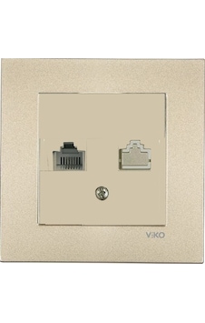 Viko Artline Novella Bronz Tekli Nümeris Cat-3 Telefon Prizi Çerç