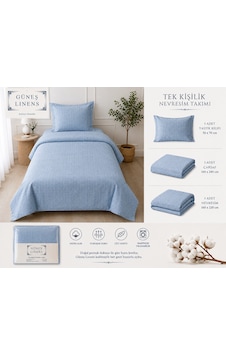 Ş Linens Tek Kişilik Nevresim Takımı Açik Mavi Ş Linens Tek Kişilik Nevresim Takımı Açik Mavi