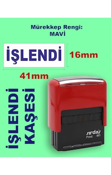 İşlendi Kaşesi, 911 41mm 16mm Mavi Keçeli Otomatik Kaşe İşlendi Kaşesi, 911 41mm 16mm Mavi Keçeli Otomatik Kaşe