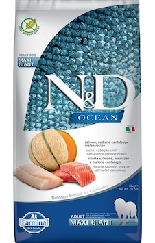 N&D Ocean Somon ve Morina Balıklı Kavunlu Maxi Giant Yetişkin Köpek Maması 12 KG N&D Ocean Somon ve Morina Balıklı Kavunlu Maxi Giant Yetişkin Köpek Maması 12 KG