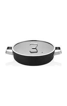 3370 - Fuerte Peek - 2 Parça Ekstra Güçlü Biogranit, 26x7,5 Cm - 3,4 Litre Basık Tencere Siyah Gövde, Platin Detay Siyah 3370 - Fuerte Peek - 2 Parça Ekstra Güçlü Biogranit, 26x7,5 Cm - 3,4 Litre Basık Tencere Siyah Gövde, Platin Detay Siyah