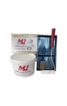 M1 Art Beyaz Su Bazlı Panel Kapı Boyası 3kg Tava+rulo+örtü +fırç