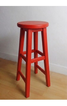 Ahşap Tabure 75 Cm Kırmızı