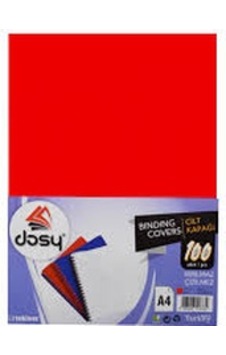Dosy Cilt Kapağı A4 160 Micron 100 Lü Paket Kırmızı