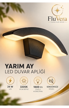 Yarım Ay Led Duvar Apliği 24w 3200k Sıcak Beyaz Sensörsüz Modern Dekoratif Duvar Lambası 1800 Lm Sıcak Beyaz Işık Yarım Ay Led Duvar Apliği 24w 3200k Sıcak Beyaz Sensörsüz Modern Dekoratif Duvar Lambası 1800 Lm Sıcak Beyaz Işık