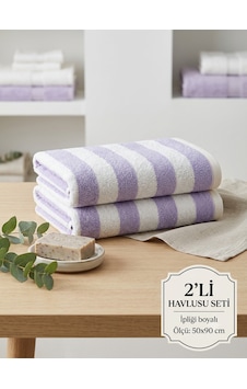 Lovehome 2li 50x90 İpliği Boyalı El Havlusu Mor