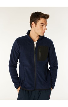 Jeep Lacivert Erkek Dik Relaxed Düz Polar Sweatshırt J4wm-swt4444