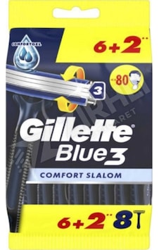 Gillette Blue3 Comfort Slalom Kullan At Tıraş Bıçağı 6 'lı +2'li Hediye