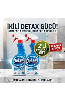 Detax Banyo Ve Wc Extra Hijyen Sprey Temizlik 1x2 Adet 2'li Set Detax Banyo Ve Wc Extra Hijyen Sprey Temizlik 1x2 Adet 2'li Set