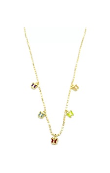 Ezme Zincir Charm Kolye - Altın Çok Renkli 10925308 Ezme Zincir Charm Kolye - Altın Çok Renkli 10925308