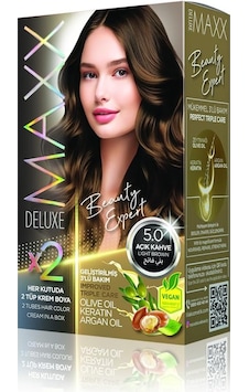 Maxx Deluxe Beauty Expert Haır Color Keratin 'li 1 Kutu 2 X 50 Ml Açık Kahve 5.0