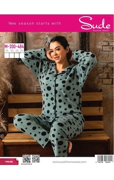 Sude M-200-484 Puantiyeli Gömlek Polar Kadın Pijama Takımı Çok Renkli Sude M-200-484 Puantiyeli Gömlek Polar Kadın Pijama Takımı Çok Renkli
