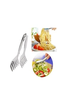 Paslanmaz Makarna Maşası 21 Cm Gümüş