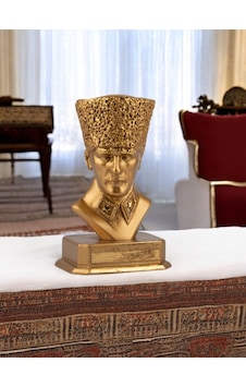 Mustafa Kemal Atatürk Büst Biblo Siyah - Gold Mustafa Kemal Atatürk Büst Biblo Siyah - Gold