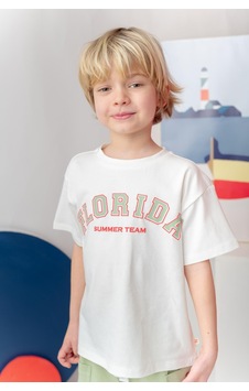 Zeyland Erkek Çocuk Florida Baskılı T-shirt - Ekru Ekru Zeyland Erkek Çocuk Florida Baskılı T-shirt - Ekru Ekru