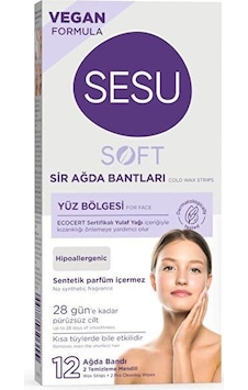 Sesu Soft Yüz Bölgesi Sir Ağda Bantları 12'li Sesu Soft Yüz Bölgesi Sir Ağda Bantları 12'li