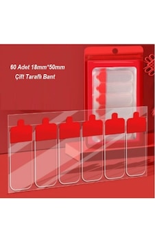 60 Parça Kolay Açılır Güçlü Çift Taraflı Bant 18mmx50mm 60 Parça Kolay Açılır Güçlü Çift Taraflı Bant 18mmx50mm