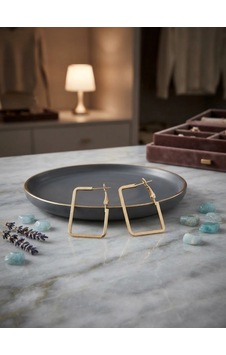 Minimalist Tasarım Gold Renk Halka Küpe Altın 91113605 Minimalist Tasarım Gold Renk Halka Küpe Altın 91113605