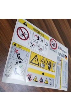1 Set Airbag Ve Motor Uyarı Sticker 1 Set Airbag Ve Motor Uyarı Sticker