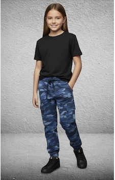 Black Steel Kız Garson Boy Kamuflaj Desen Pantolon Haki