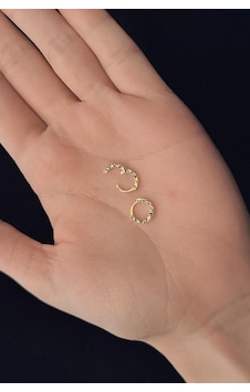 14 Ayar Altın Işıltılı Halka Küpe Küçük 001 14 Ayar Altın Işıltılı Halka Küpe Küçük 001