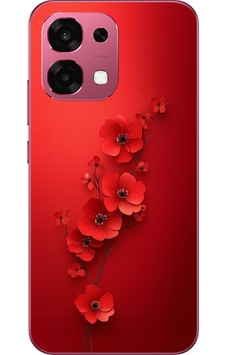 Oppo A6 Pro Uyumlu Kırmızı Kardelenler Baskılı Silikon Kılıf Renkli Oppo A6 Pro Uyumlu Kırmızı Kardelenler Baskılı Silikon Kılıf Renkli