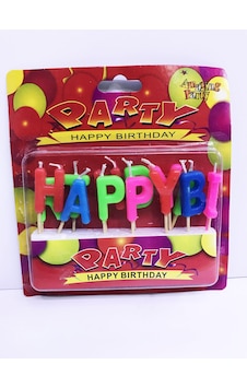 Renkli Happy Birthday Yazılı Mum Diğer Renkli Happy Birthday Yazılı Mum Diğer