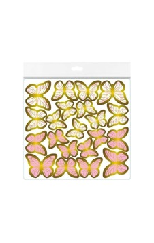 Pembe-gold Renk Kelebek Dekoratif Süs,kelebek Pasta Süsü