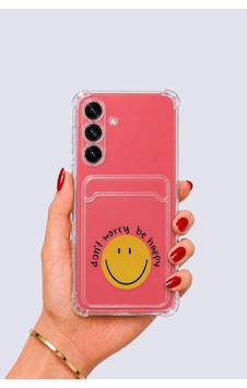 Samsung Uyumlu Galaxy S25 Kartlıklı Gülücük Desenli Kılıf Pembe Samsung Uyumlu Galaxy S25 Kartlıklı Gülücük Desenli Kılıf Pembe