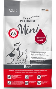 Platinum Mini Sığır Etli Yetişkin Köpek Maması 900 Gr Platinum Mini Sığır Etli Yetişkin Köpek Maması 900 Gr