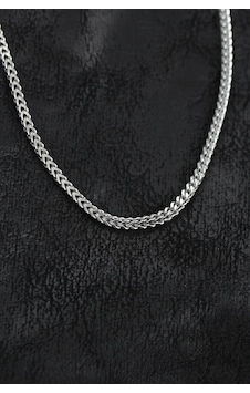 Bakımlı Erkekler İçin Silver Çelik Foxtail Model Zincir Kolye Metalik Bakımlı Erkekler İçin Silver Çelik Foxtail Model Zincir Kolye Metalik