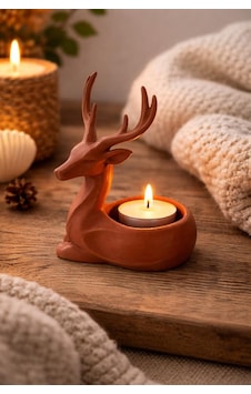 Dekoratif Geyik Mumluk Tealight Mumluk Balkon Sehpa Masa Üstü Ev Dekoru 11.5 Cm Dekoratif Geyik Mumluk Tealight Mumluk Balkon Sehpa Masa Üstü Ev Dekoru 11.5 Cm